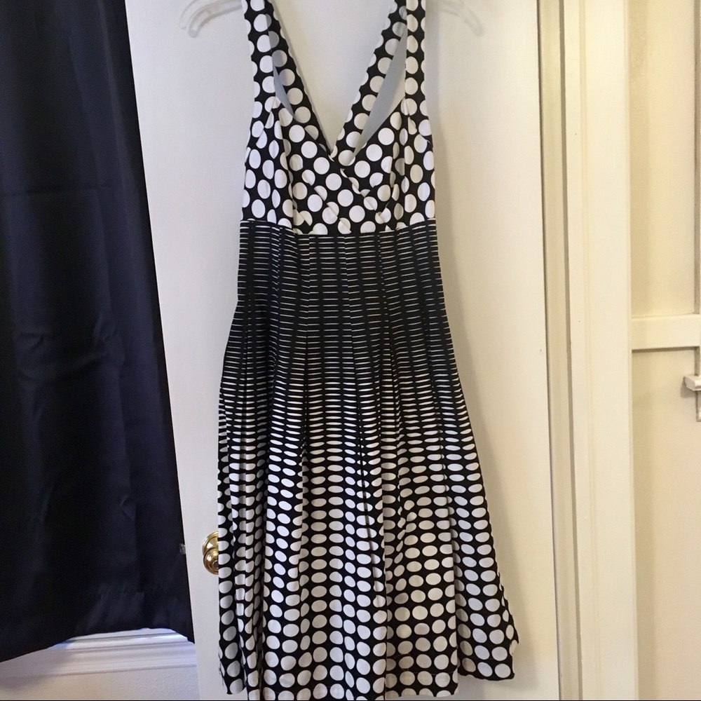 Calvin Klein Retro Geometric Print Halter Dress